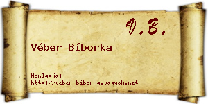 Véber Bíborka névjegykártya